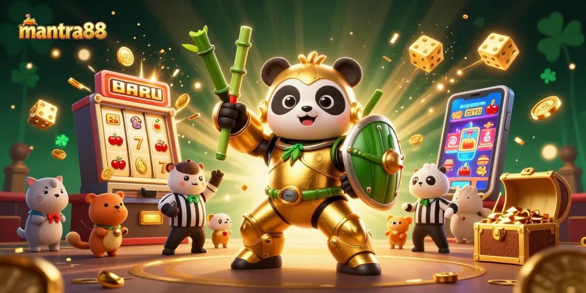 Experience the thrill at mantra88 as golden panda pilots a bamboo robot among dazzling slots.