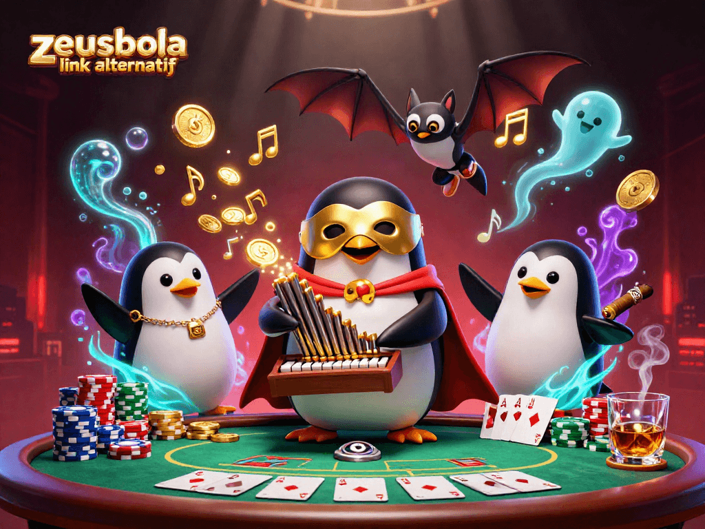 Experience zeusbola link alternatif with a thrilling 3D casino scene filled with action and energy.
