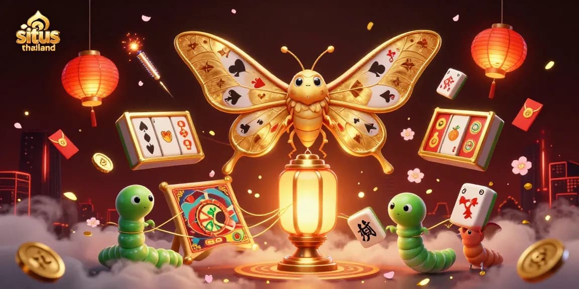 Experience the excitement of situs thailand with this vibrant casino-themed illustration
