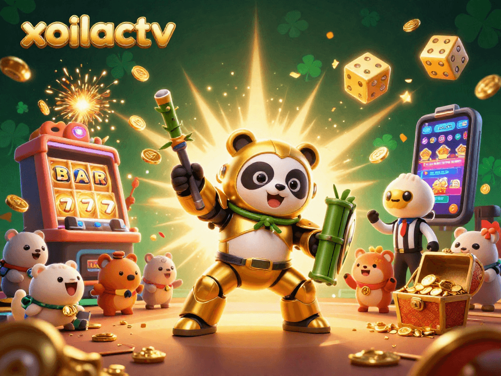 Engage with xoilactv at 3D cartoon illustrating unique casino excitement with jackpot wins and thrilling gameplay.