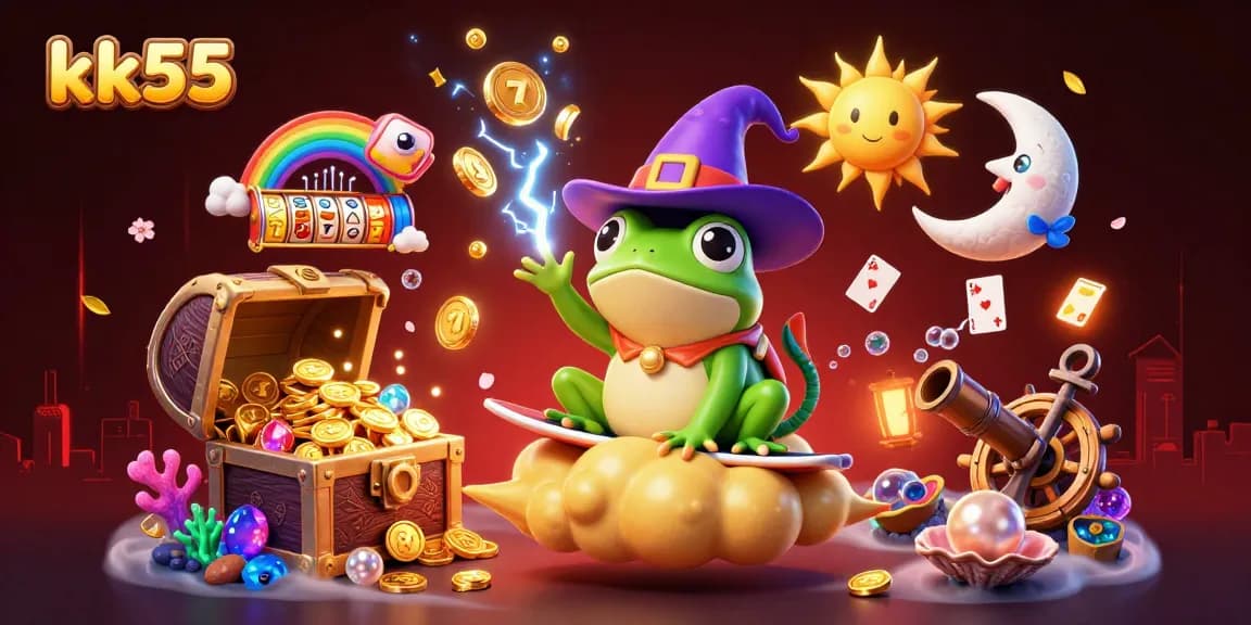 kk55 enhances your gaming experience with colorful slots and golden treasures bursting forth.