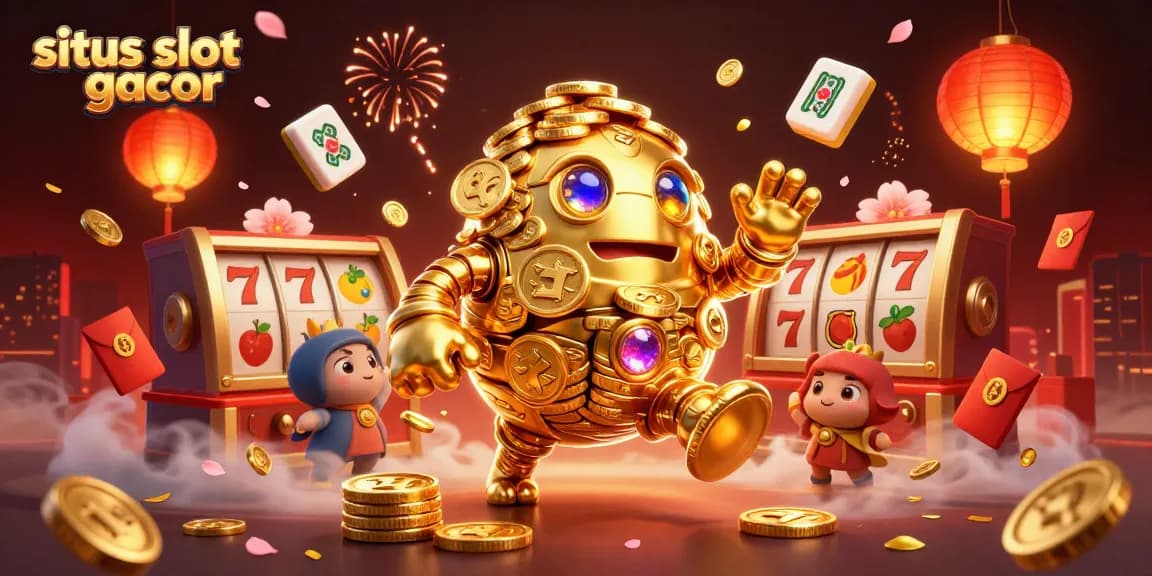 Experience the thrill of gameplay at situs slot gacor with vibrant slot machine symbols and gold coins