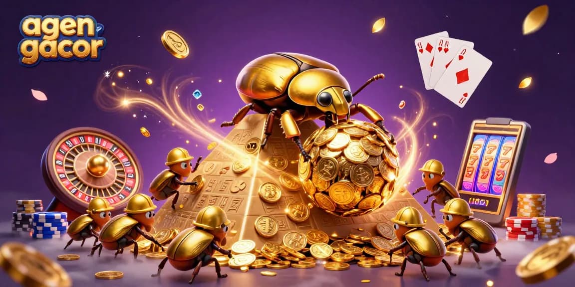 Engaging scene depicting agen gacor with treasure elements, showcasing vibrant casino excitement and winning opportunities.