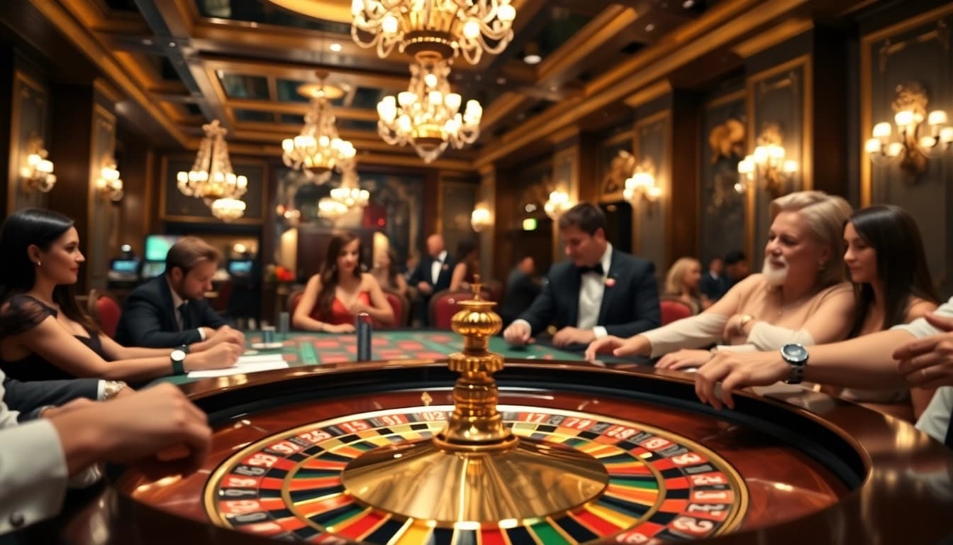 เล่นเกม PlayMe8 ที่โต๊ะรูเล็ตในคาสิโนที่มีสไตล์และบรรยากาศหรูหรา