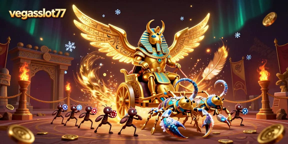 Spin to win with vegasslot77 in a vibrant casino scene filled with exciting gaming elements.