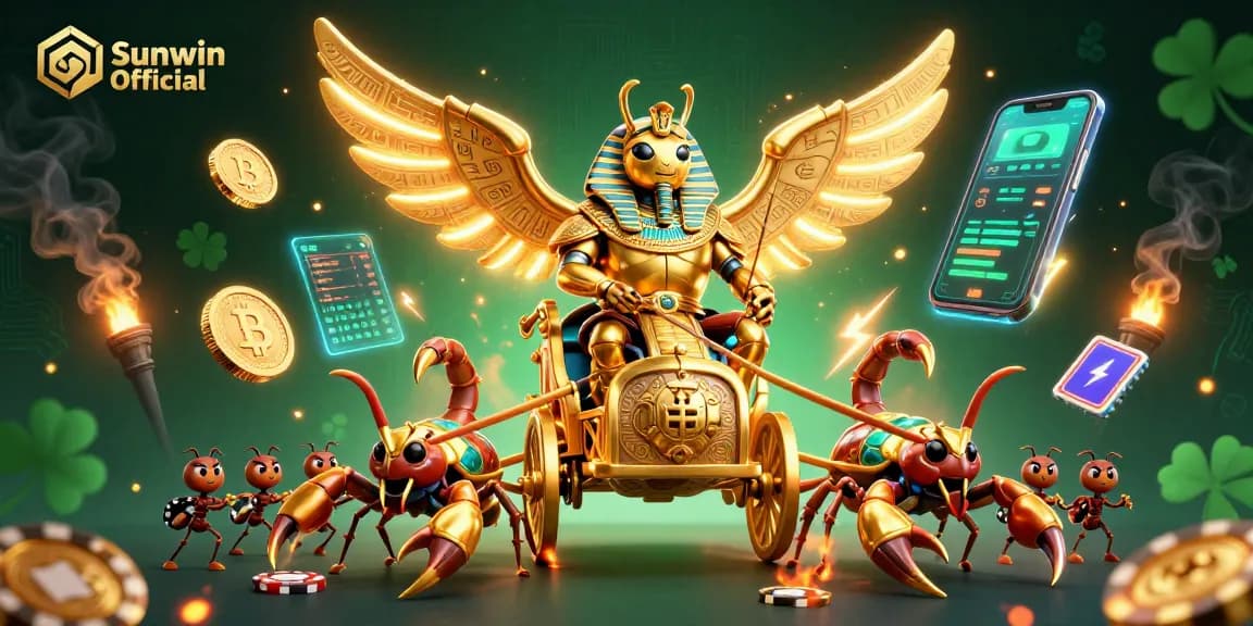 Engage in thrilling bets with Sunwin Official in a vibrant casino-inspired scene.