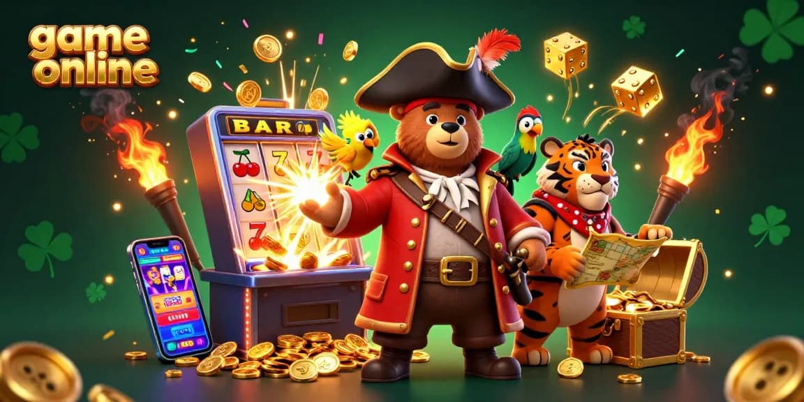 Spin to win with game online action featuring a slot machine and vibrant casino elements in a lively scene.