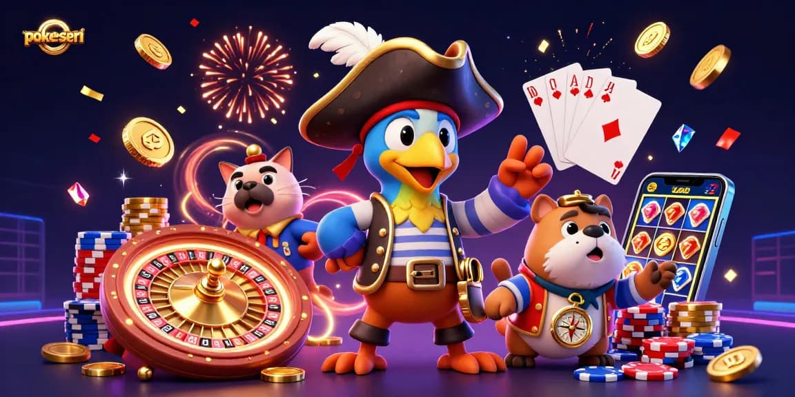 Engage with pokerseri's thrilling gaming adventures featuring dynamic characters amidst casino elements.