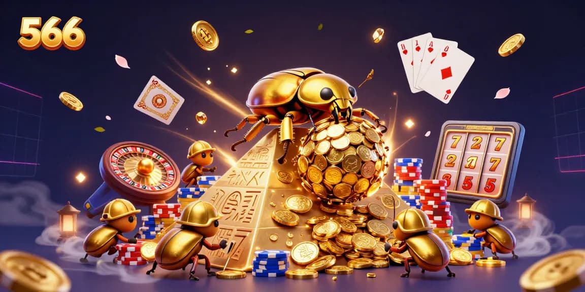 Engage with 566's stunning casino adventure featuring golden coins and dynamic game elements!