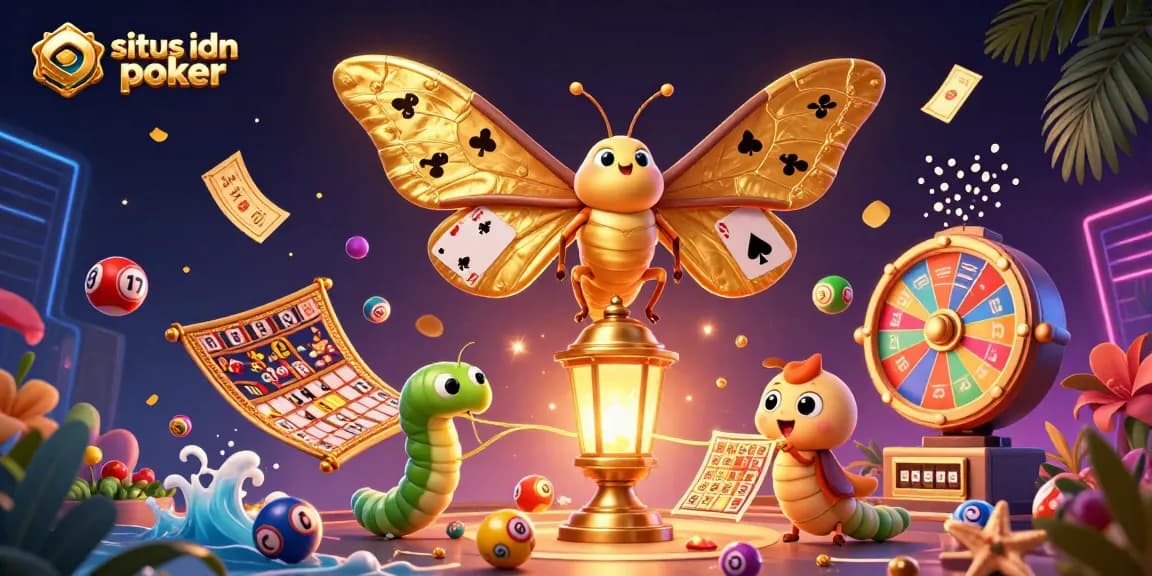 Experience situs idn poker with a vibrant 3D illustration showcasing thrilling casino elements and energy.
