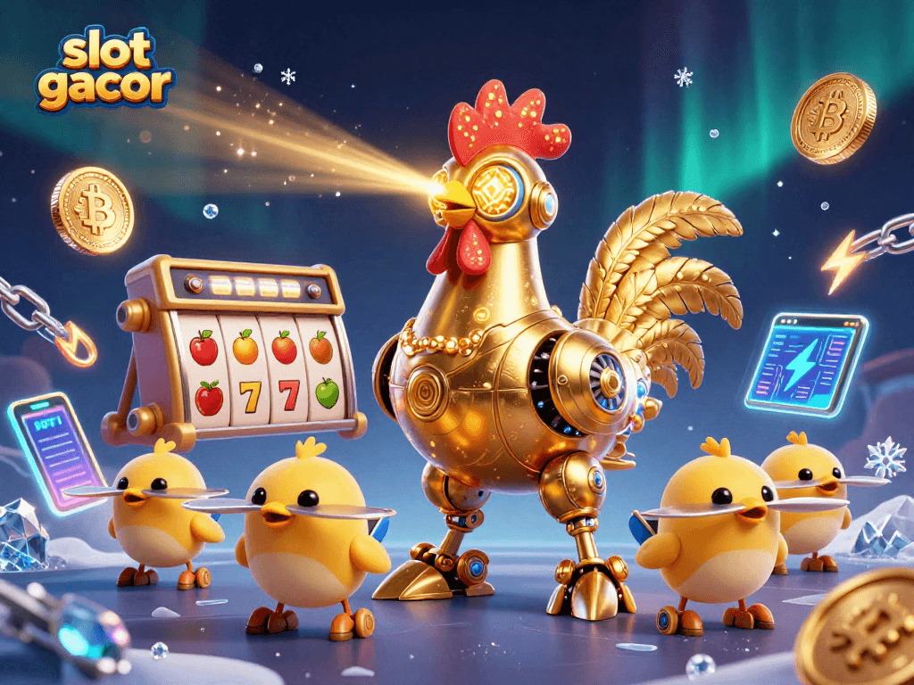 Engage with slot gacor and vibrant 3D characters in a dynamic casino scene filled with exciting elements.