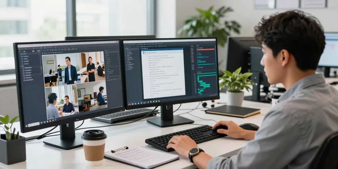 Detect AI image through advanced analysis in a modern tech workspace.