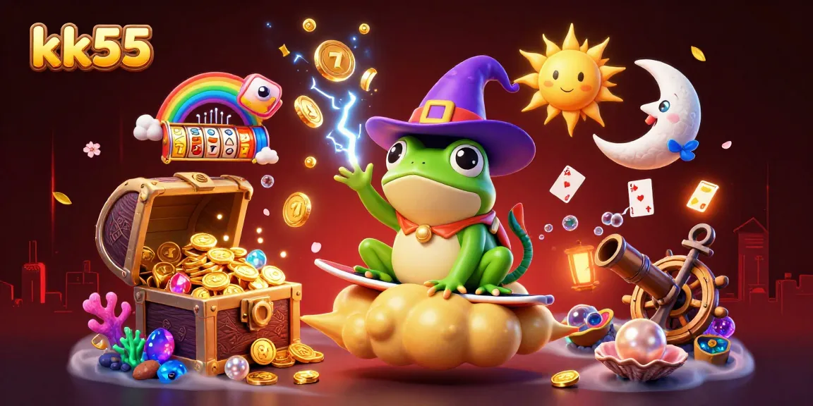 kk55 enhances your gaming experience with colorful slots and golden treasures bursting forth.