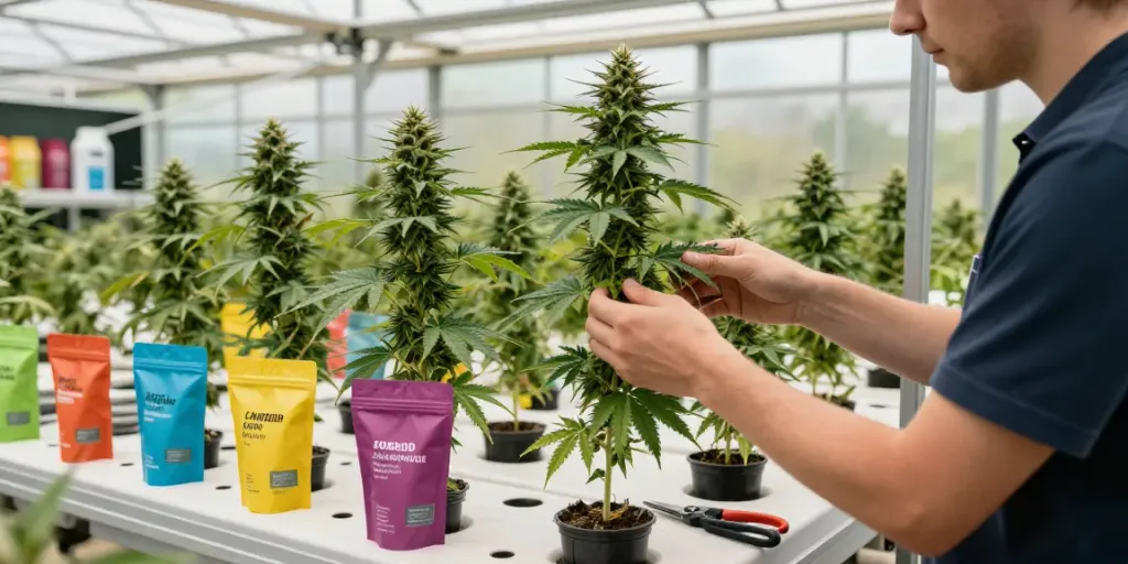 Triploid seeds thriving in a modern greenhouse environment with advanced hydroponic systems
