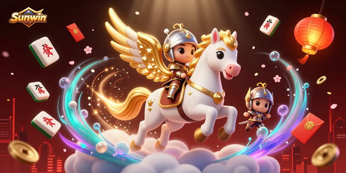 Experience winning at Sunwin with a vibrant fantasy-themed illustration of characters and casino elements.