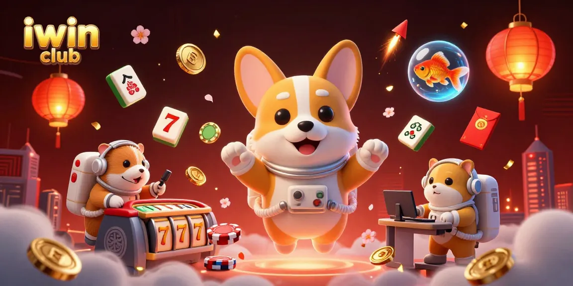 Experience thrilling gameplay at iwin club with a vibrant 3D casino illustration featuring exciting elements.
