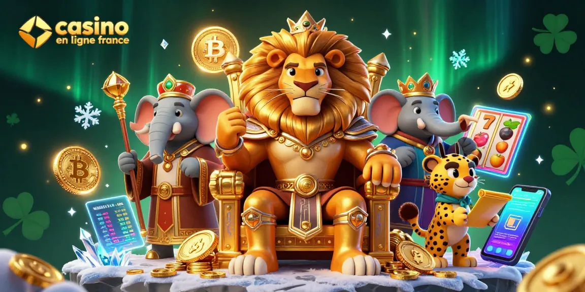 Jouez au casino en ligne France avec un roi lion, un éléphant sage et un guépard messager.