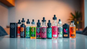 Savor the vibrant selection of vape & e-liquids in a modern and inviting setup.