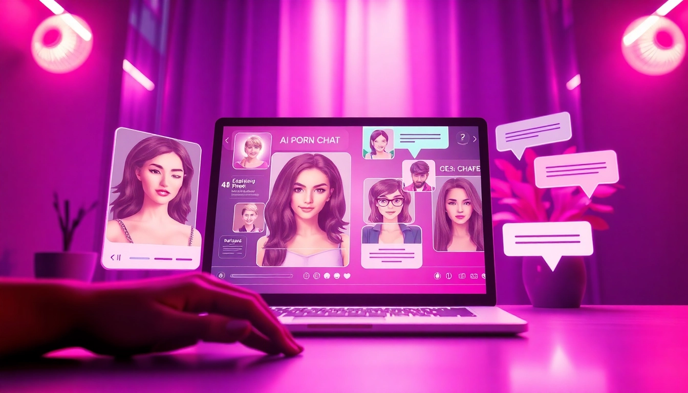 Engaging AI porn chat interface with modern avatars and vibrant colors.