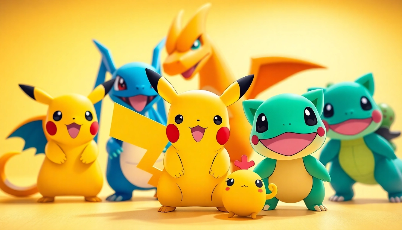 Vibrant Pokémon SVG graphics showcasing crafting options for Cricut enthusiasts.