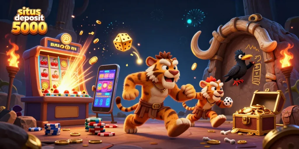 Experience the thrill of gaming at situs deposit 5000 with dazzling casino elements.